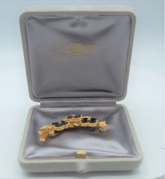 Van Cleef & Arpels Vintage 18k Diamond and Onyx Pin