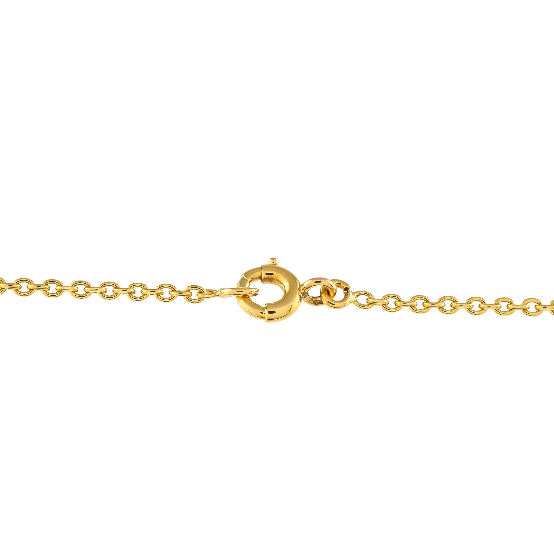 Round Cut Van Cleef & Arpels Vintage 18K Gold 0.25ct Diamond Butterfly Necklace