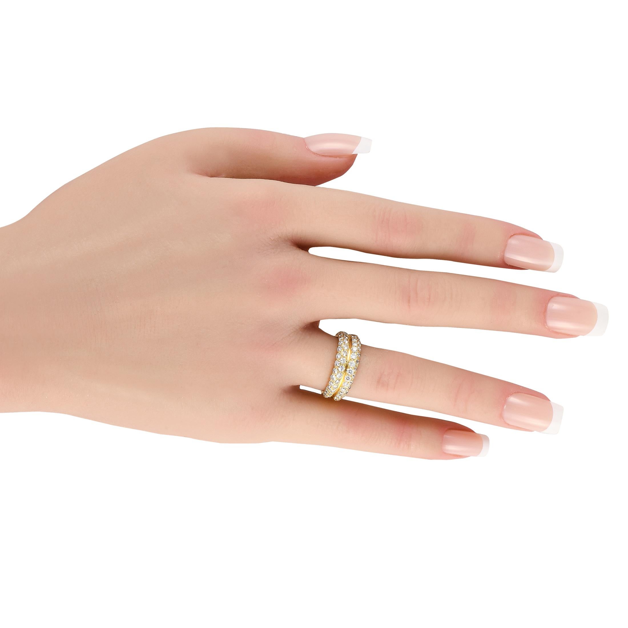 Taille ronde Van Cleef Arpels, bague d'éternité demi-éternité en or 18 carats avec diamants 1,29 carat VC04-112724 en vente