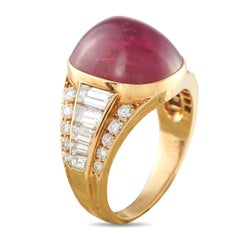 Van Cleef & Arpels Vintage 18K Gold 1.96ct Diamond and Burma No Heat Ruby Ring
