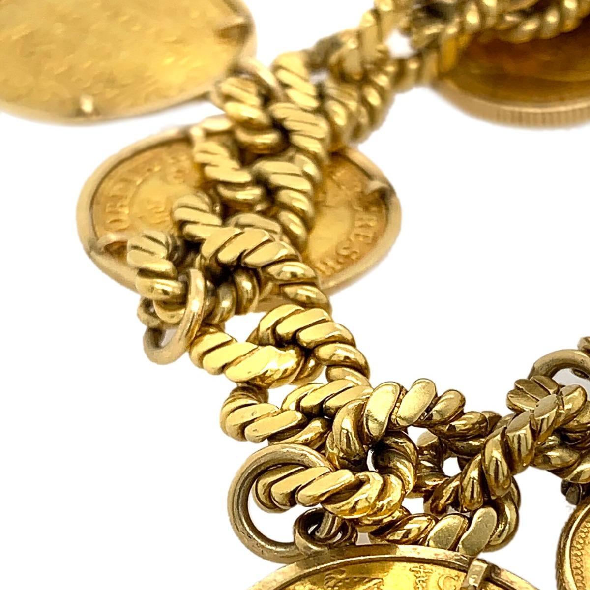 vintage gold coin bracelet