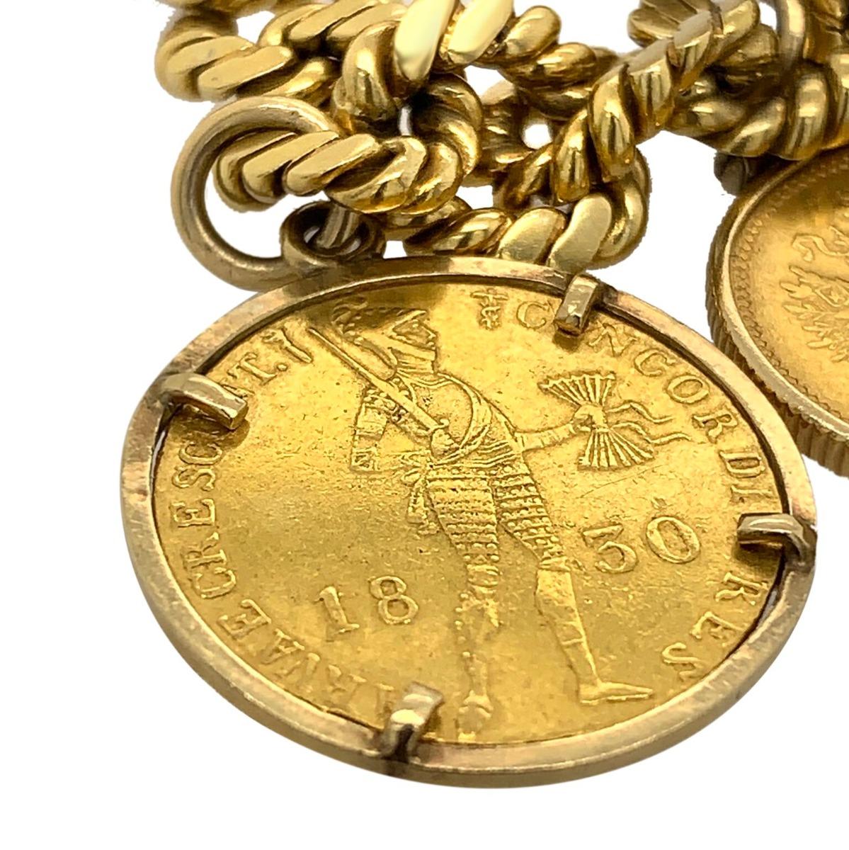 vintage gold coin bracelet