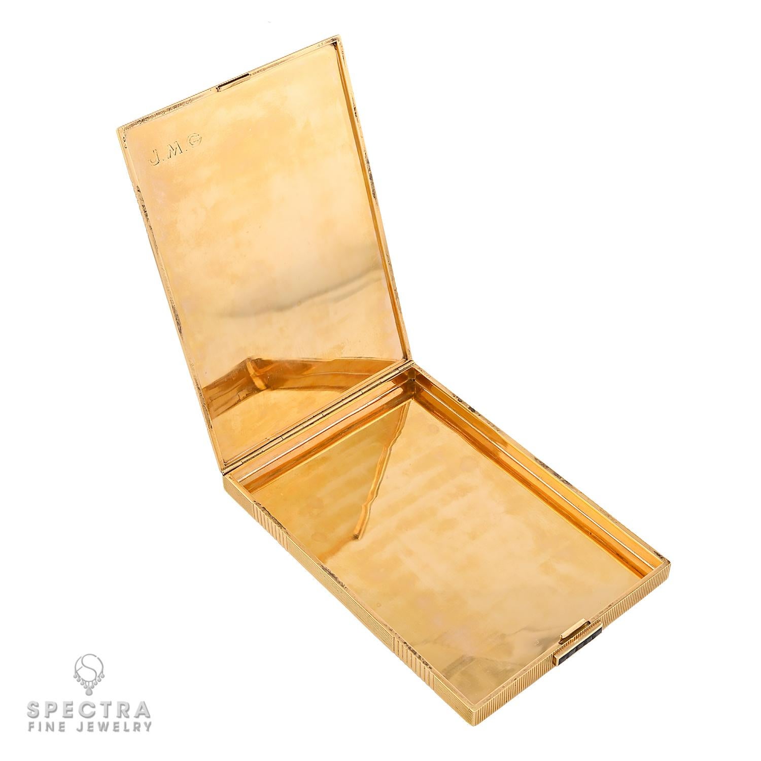 Taille princesse Van Cleef & Arpels Vintage Or 18k Saphir Compact Case en vente