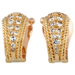 Van Cleef & Arpels Vintage 18K Rose Gold and 0.98 Carat Diamond Clip-On Earrings
