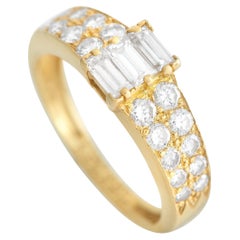 Van Cleef & Arpels Vintage 18k Yellow Gold 0.80 Carat Diamond Ring