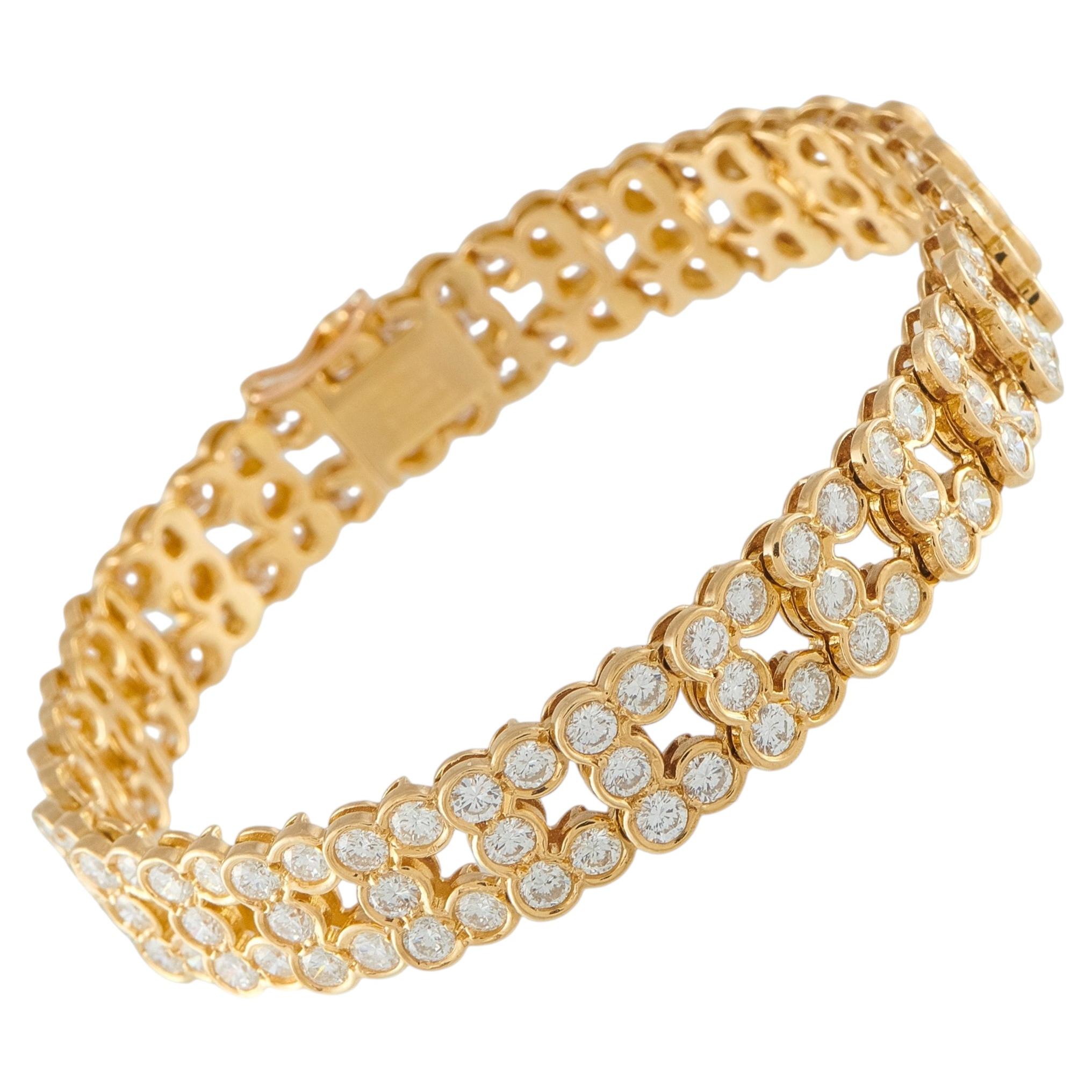 Van Cleef & Arpels Vintage 18K Yellow Gold 10.50ct Diamond Bracelet VC04-060426
