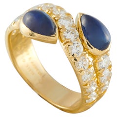 Van Cleef & Arpels Vintage 18K Gelbgold 1.0ct Diamant und Saphir Ring