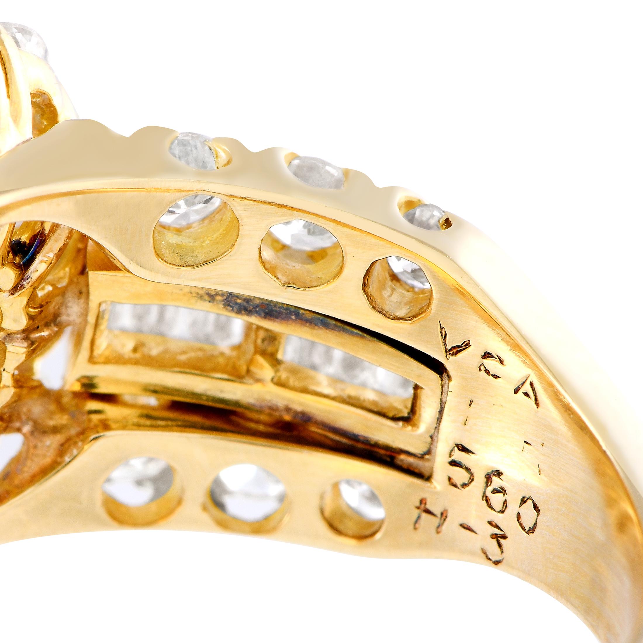 Van Cleef & Arpels Vintage Ring aus 18 Karat Gelbgold mit 1,66 Karat Diamant und Saphir im Zustand „Hervorragend“ in Southampton, PA