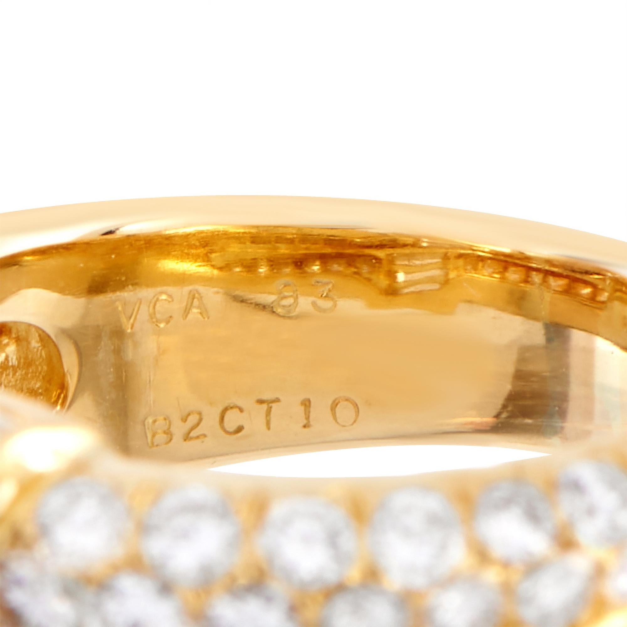 Van Cleef & Arpels, bague vintage en or jaune 18 carats avec diamants de 2,10 carats Excellent état - En vente à Southampton, PA