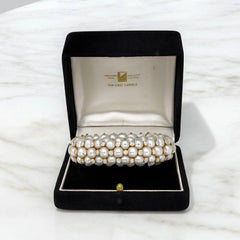 Van Cleef & Arpels Vintage 18K Yellow Gold Diamond and Cultured Pearl Bracelet