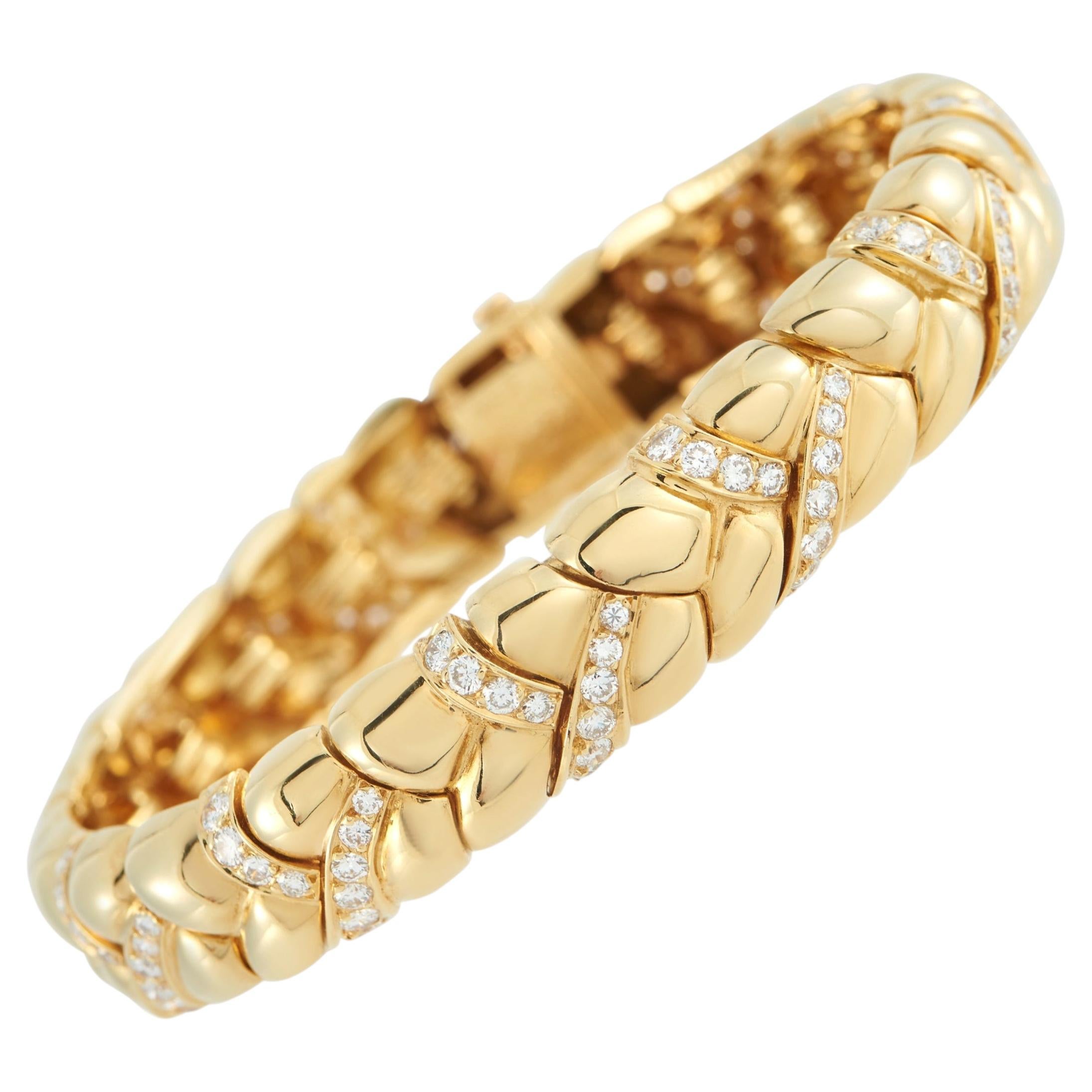 Van Cleef & Arpels Vintage-Armband aus 18-karätigem Gelbgold mit Diamanten