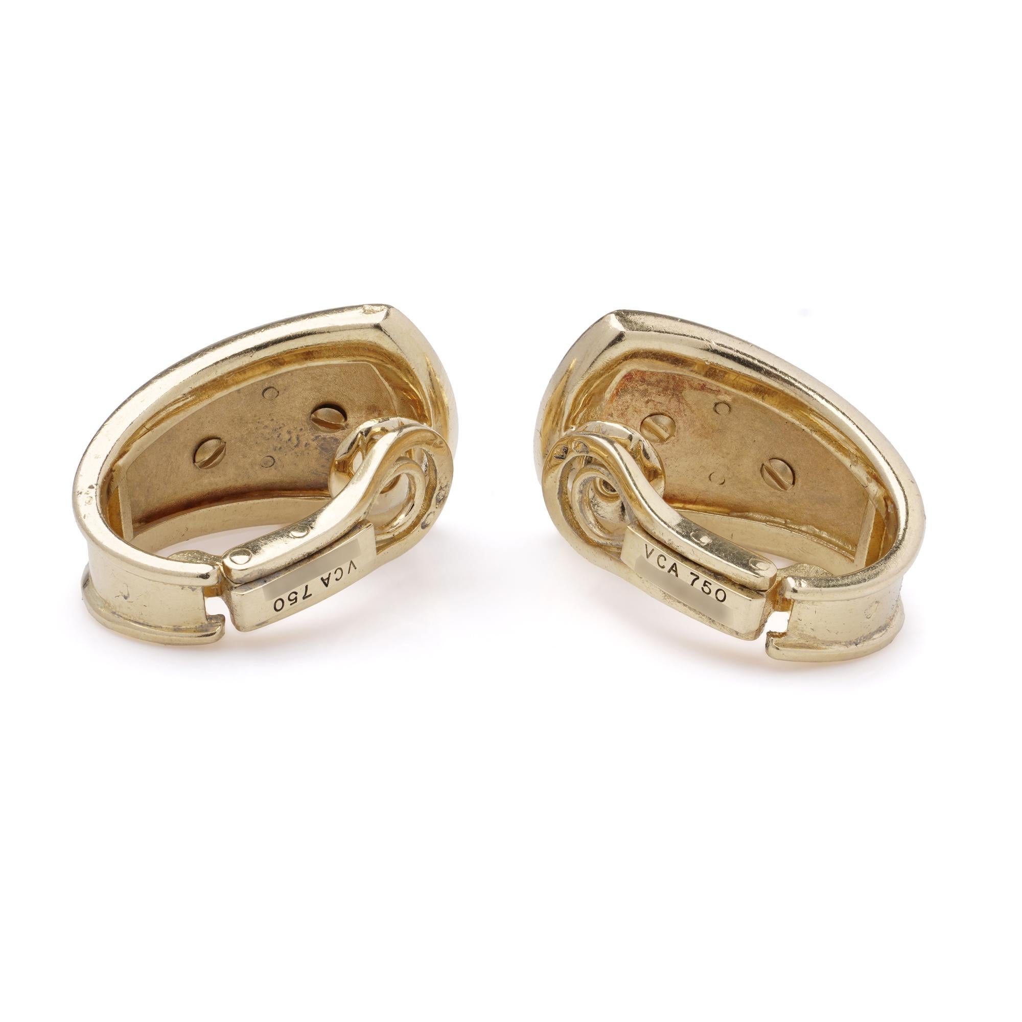 Van Cleef & Arpels Vintage 18kt Gold Clip-On Earrings For Sale 2