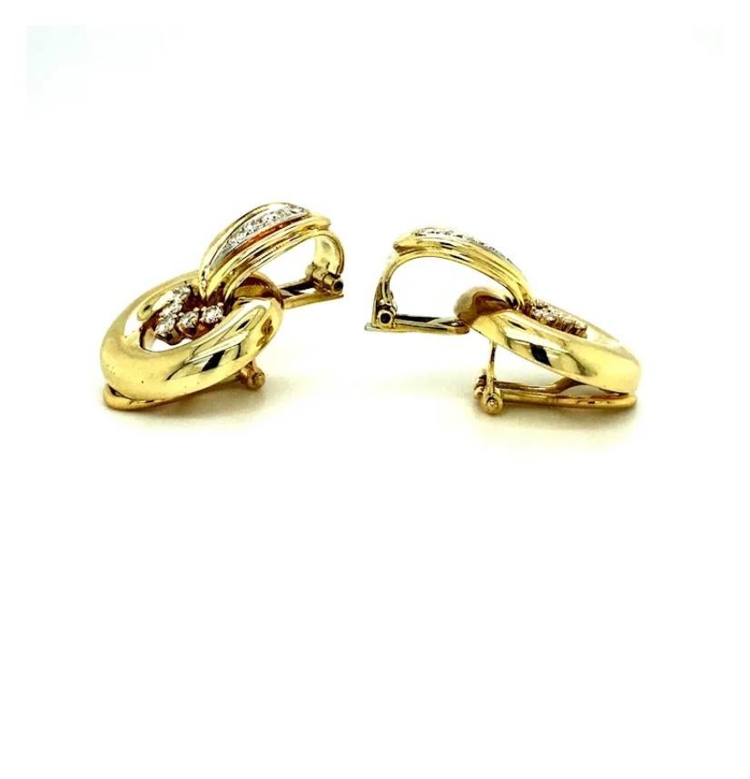 Van Cleef & Arpels Vintage 18kt Gold & Diamond Earring For Sale 1