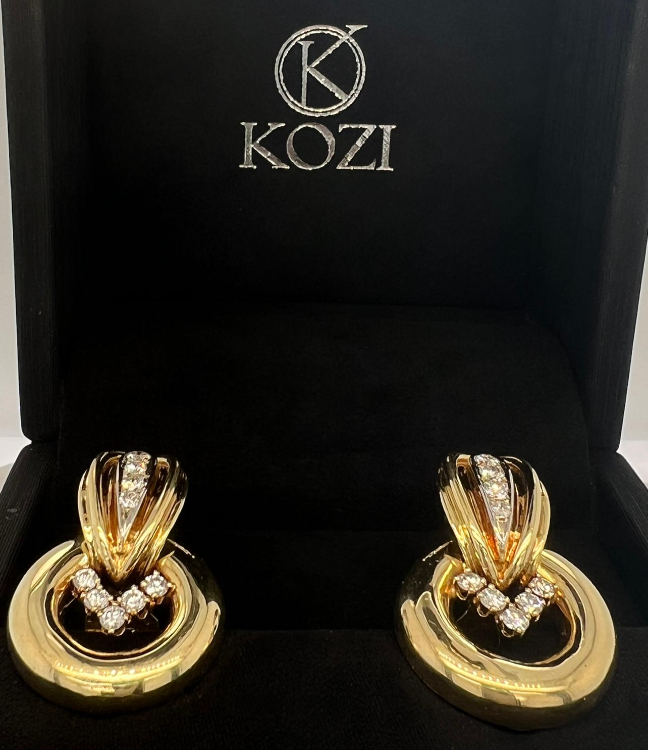 Van Cleef & Arpels Vintage-Ohrring aus 18 Karat Gold und Diamanten im Zustand „Hervorragend“ im Angebot in Miami, FL