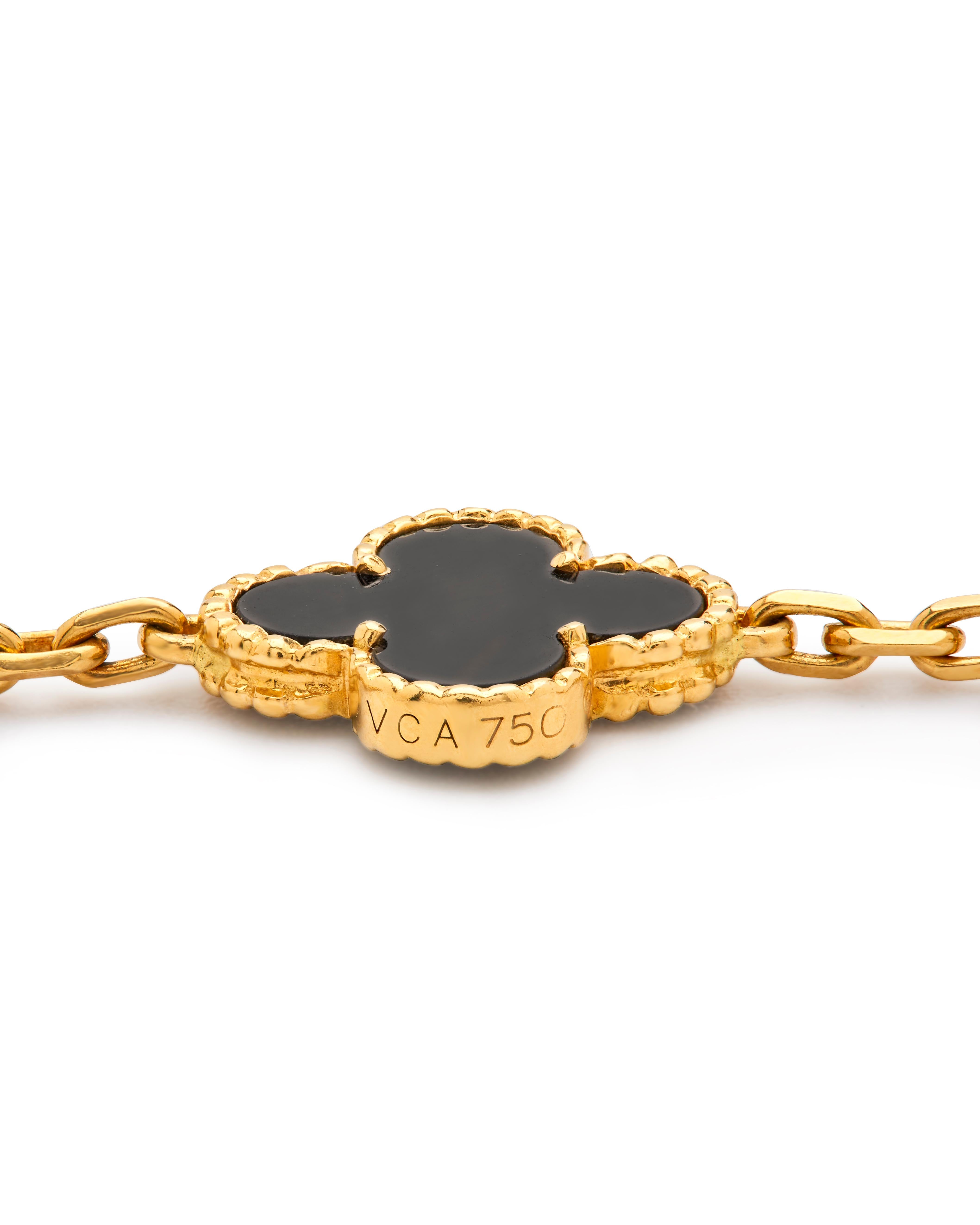 Contemporaneo Collana Van Cleef & Arpels Vintage 20 Motif Onyx in vendita