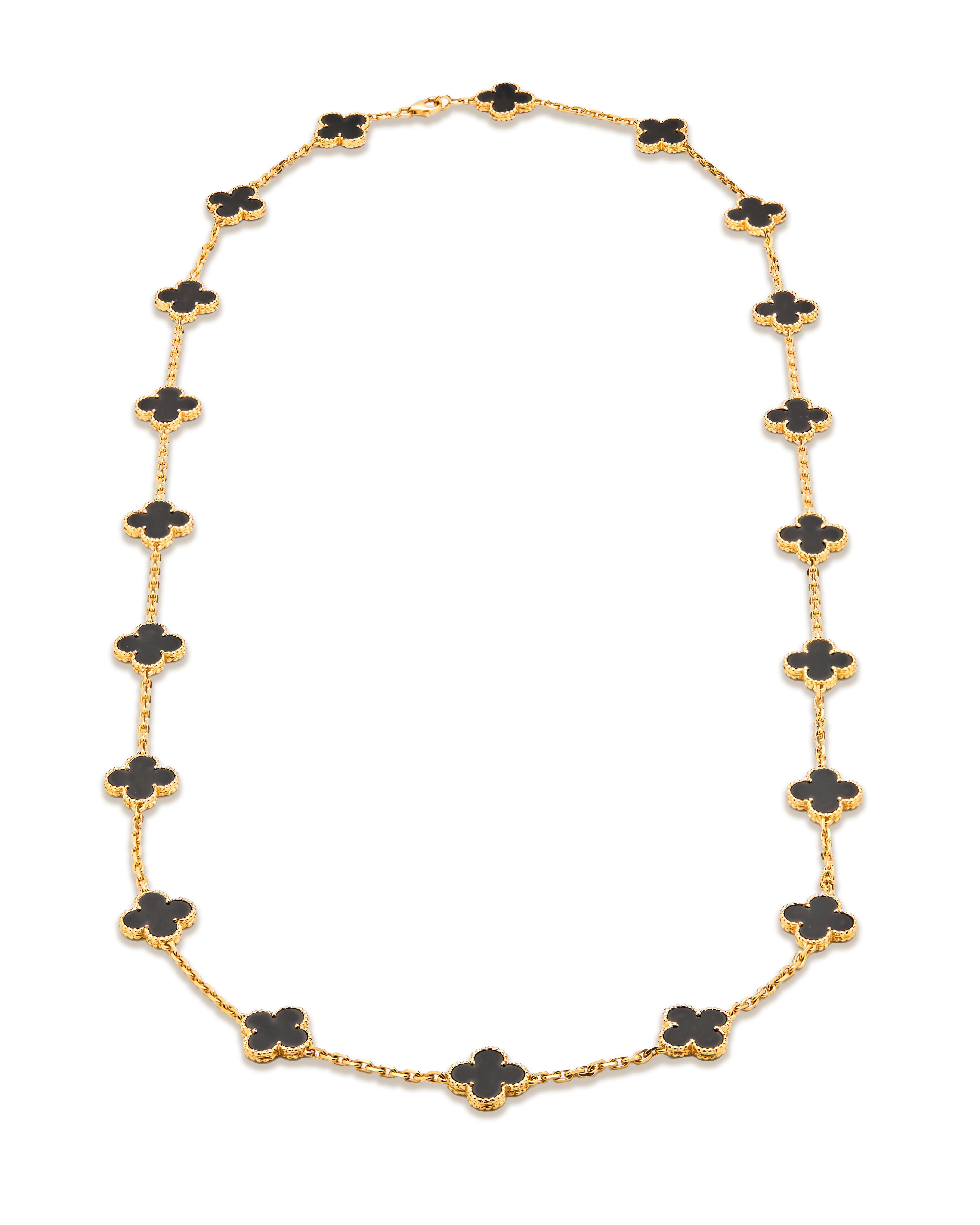 Taglio misto Collana Van Cleef & Arpels Vintage 20 Motif Onyx in vendita