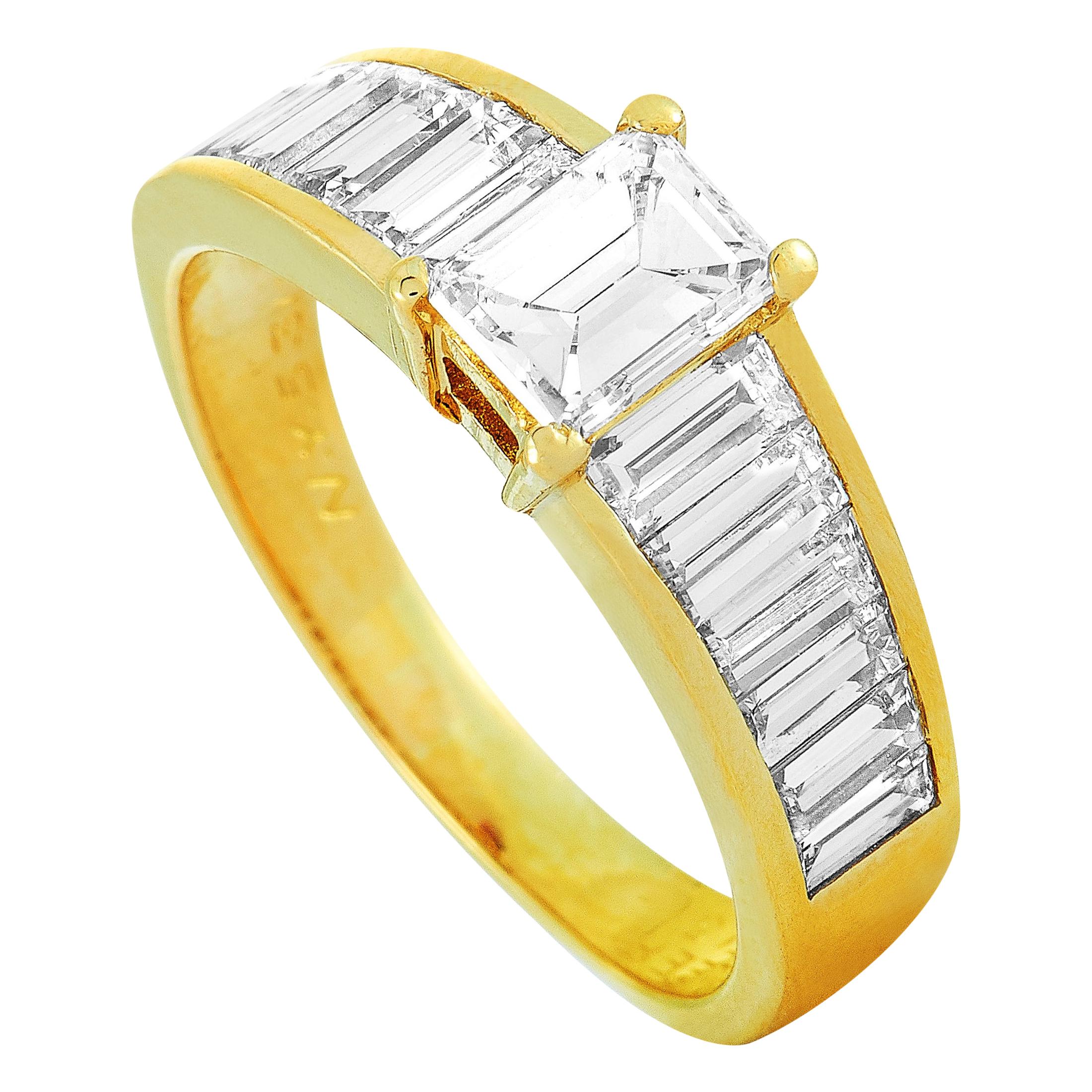 Van Cleef & Arpels Vintage 2.00 Carat Diamond Yellow Gold Ring