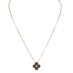 Van Cleef & Arpels Vintage 2023 Holiday Alhambra Obsidian Pendant 18K Rose Gold