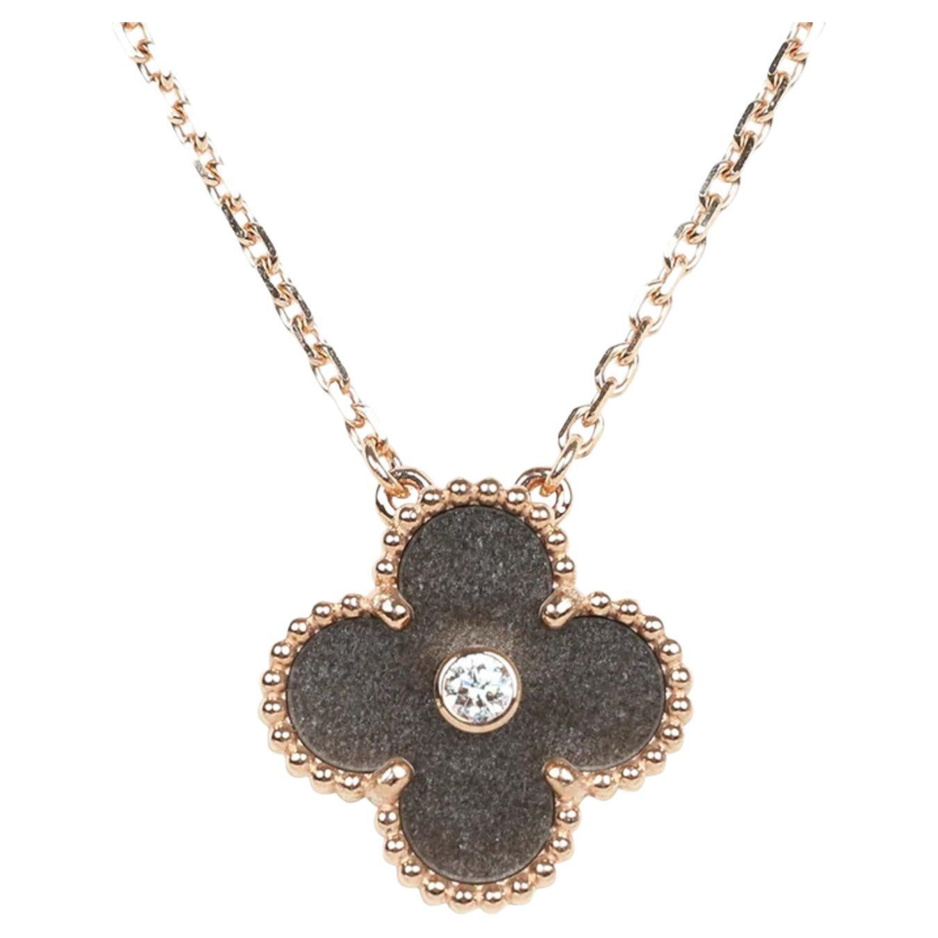 Van Cleef
Arpels Vintage 2023 Holiday Alhambra Obsidian Pendant 18K Rose Gold