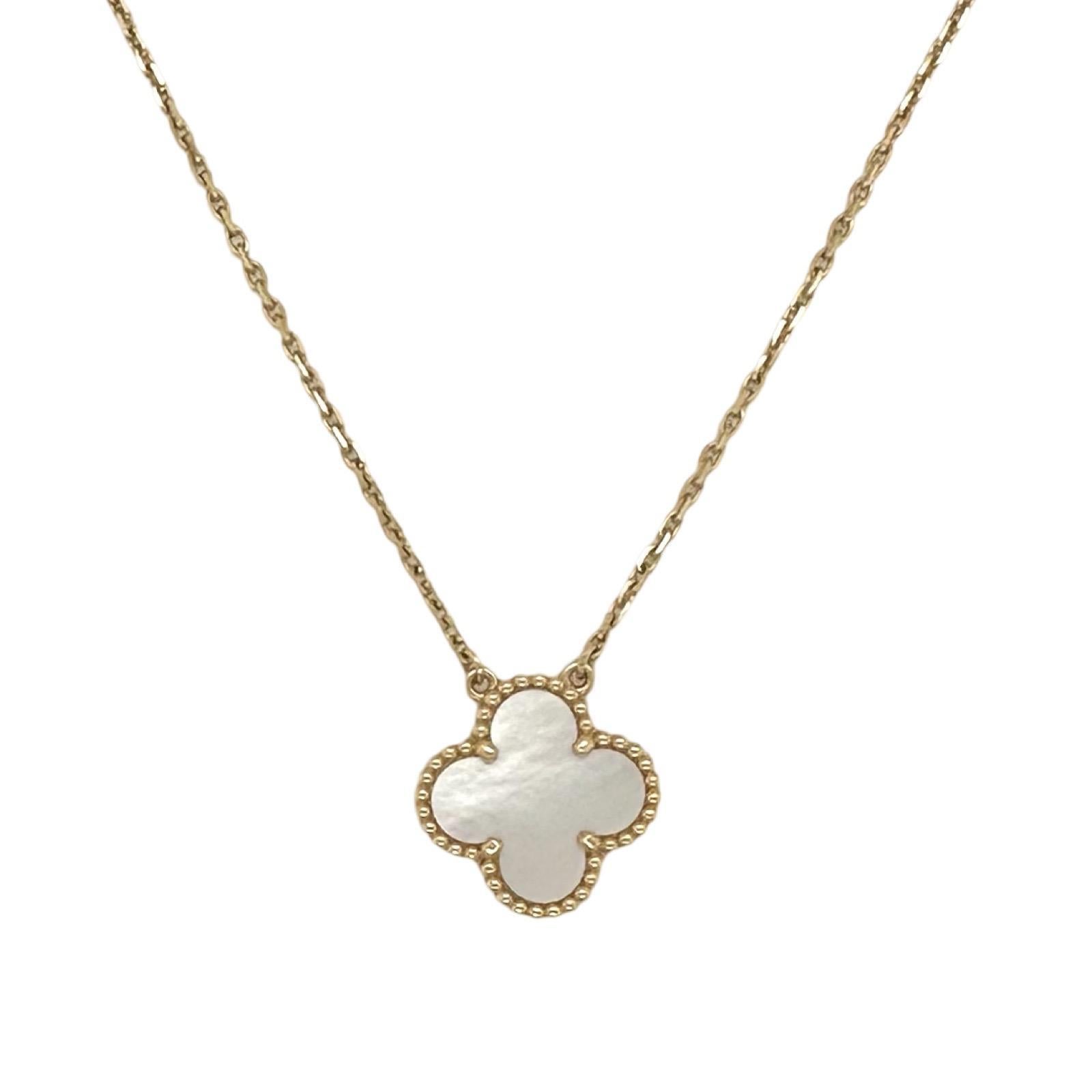 Van Cleef & Arpels Vintage Alhambra 1 Motiv Mutter Perlenkette 1