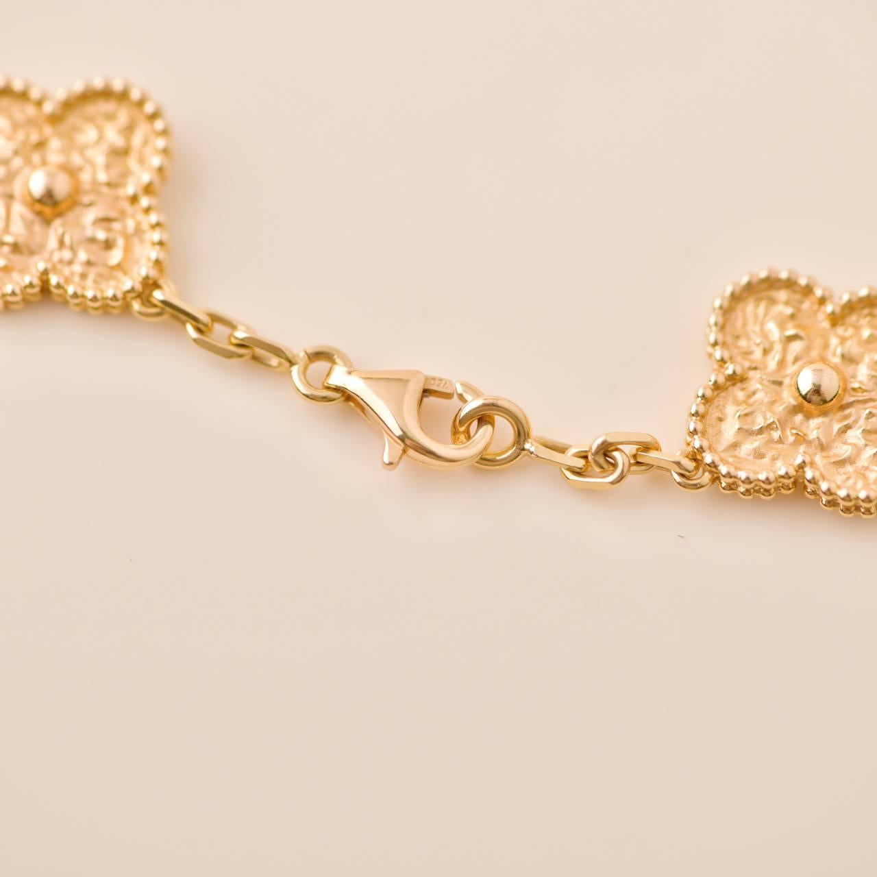 Van Cleef & Arpels Vintage Alhambra 10 Motif 18K Rose Gold Necklace 2