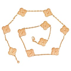 Van Cleef & Arpels Vintage Alhambra Halskette aus 18 Karat Roségold mit 10 Motiven