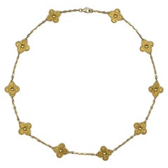 Van Cleef & Arpels Vintage Alhambra 10 Motif Necklace in 18K Yellow Gold