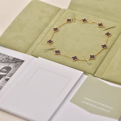 Van Cleef & Arpels Vintage Alhambra 10 Motif Rose Gold Letter Wood Necklace