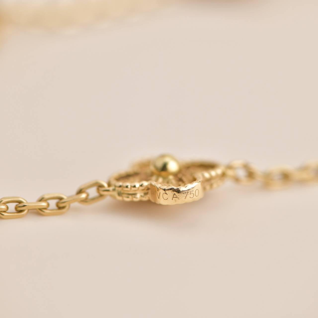 Van Cleef & Arpels Vintage Alhambra 10 Motif Yellow Gold Necklace 3