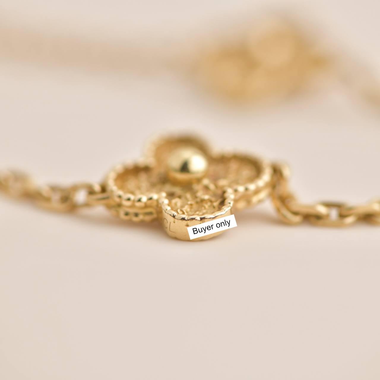 Van Cleef & Arpels Vintage Alhambra 10 Motif Yellow Gold Necklace 4