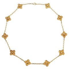 Van Cleef & Arpels Vintage Alhambra Halskette aus Gelbgold mit 10 Motiven