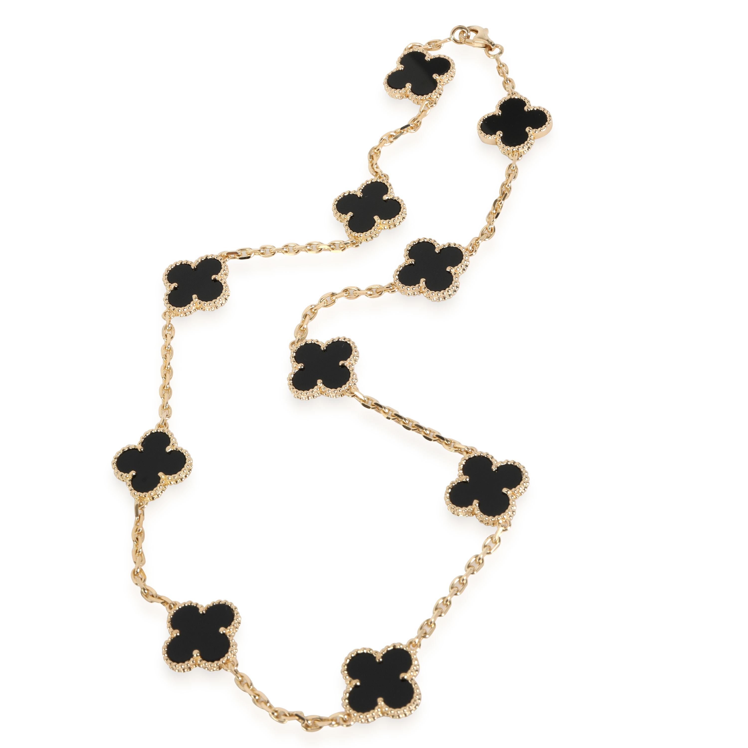 Van Cleef & Arpels Vintage Alhambra 10 Station Onyx Necklace in 18k Yellow Gold

PRIMARY DETAILS
SKU: 114847
Listing Title: Van Cleef & Arpels Vintage Alhambra 10 Station Onyx Necklace in 18k Yellow Gold
Condition Description: Retails for 8000 USD.