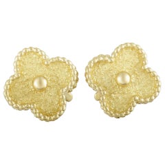 Van Cleef & Arpels Vintage Alhambra 18 Karat Yellow Gold Clip-On Earrings