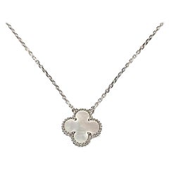 Van Cleef & Arpels Vintage Alhambra 18k Mother of Pearl Pendant Necklace