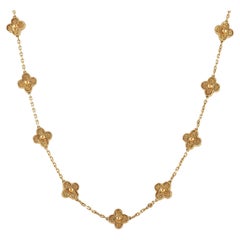 Van Cleef & Arpels Vintage Alhambra 18K Yellow Gold 20 Motif Necklace