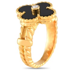 Van Cleef & Arpels Vintage Alhambra Oro giallo 18 carati Anello in onice nera