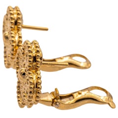 Van Cleef & Arpels Vintage Alhambra Boucles d'oreilles à clip en or jaune 18K