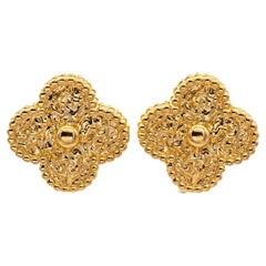 Van Cleef & Arpels Vintage Alhambra 18K Yellow Gold Clip Earrings