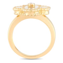 Van Cleef & Arpels Vintage Alhambra 18k Yellow Gold Diamond and Mother of Pearl