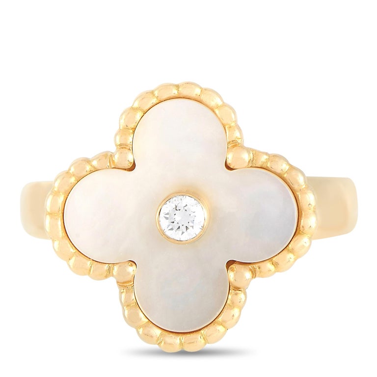 Van Cleef and Arpels Vintage Alhambra 18k Yellow Gold Diamond and ...