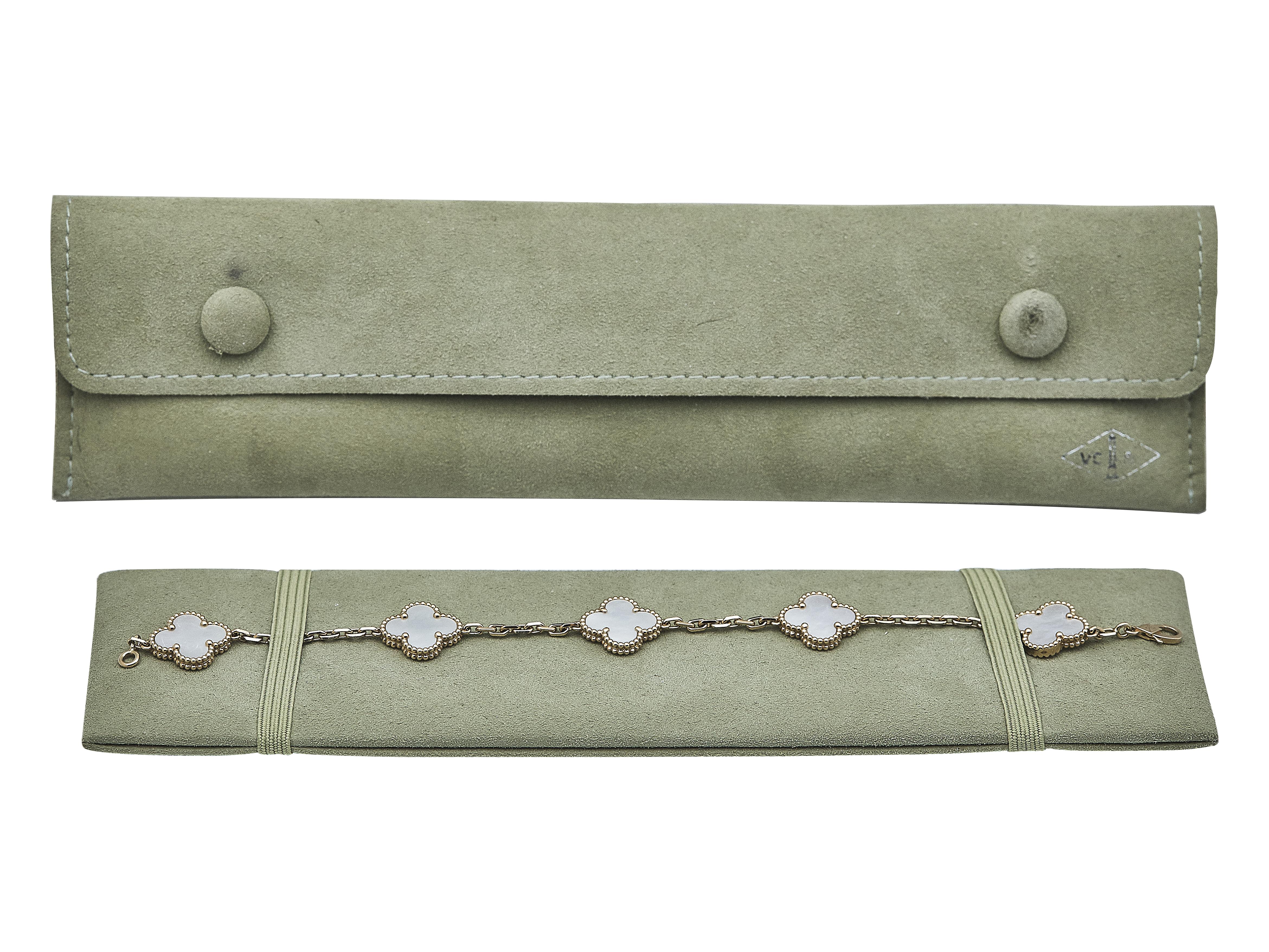 Van Cleef & Arpels Bracciale vintage Alhambra in oro giallo 18K MOP 5 Motivi in vendita 1