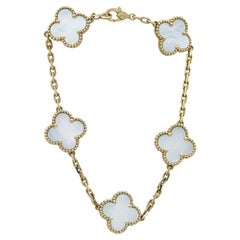 Van Cleef & Arpels Vintage Alhambra 18K Yellow Gold MOP 5 Motifs Bracelet