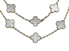 Van Cleef & Arpels Vintage Alhambra 18K Yellow Gold & MOP Necklace