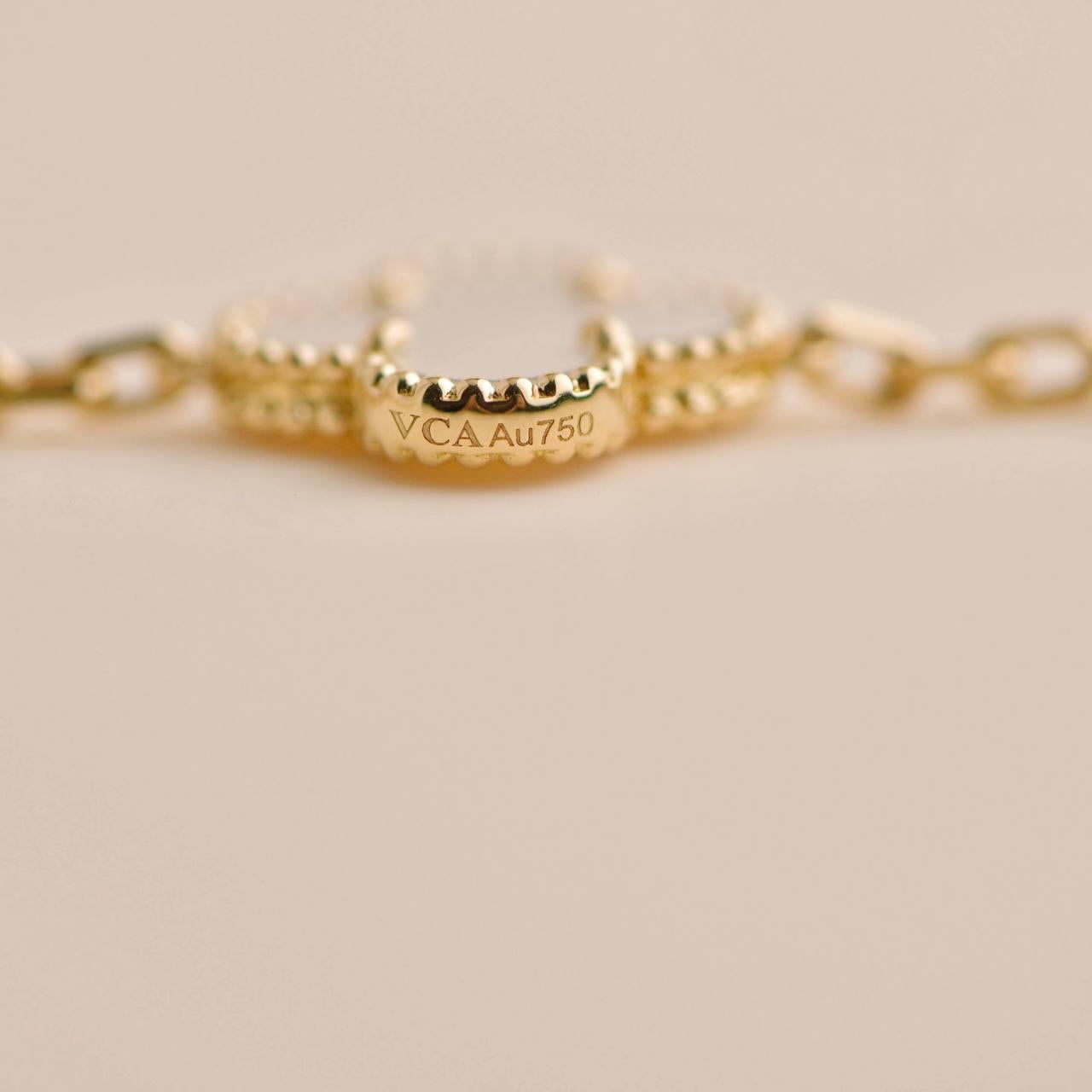 Van Cleef & Arpels Vintage Alhambra 18k Yellow Gold Mother of Pearl Bracelet 1