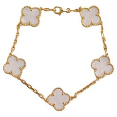 Van Cleef & Arpels Vintage Alhambra 18k Yellow Gold Mother of Pearl Bracelet