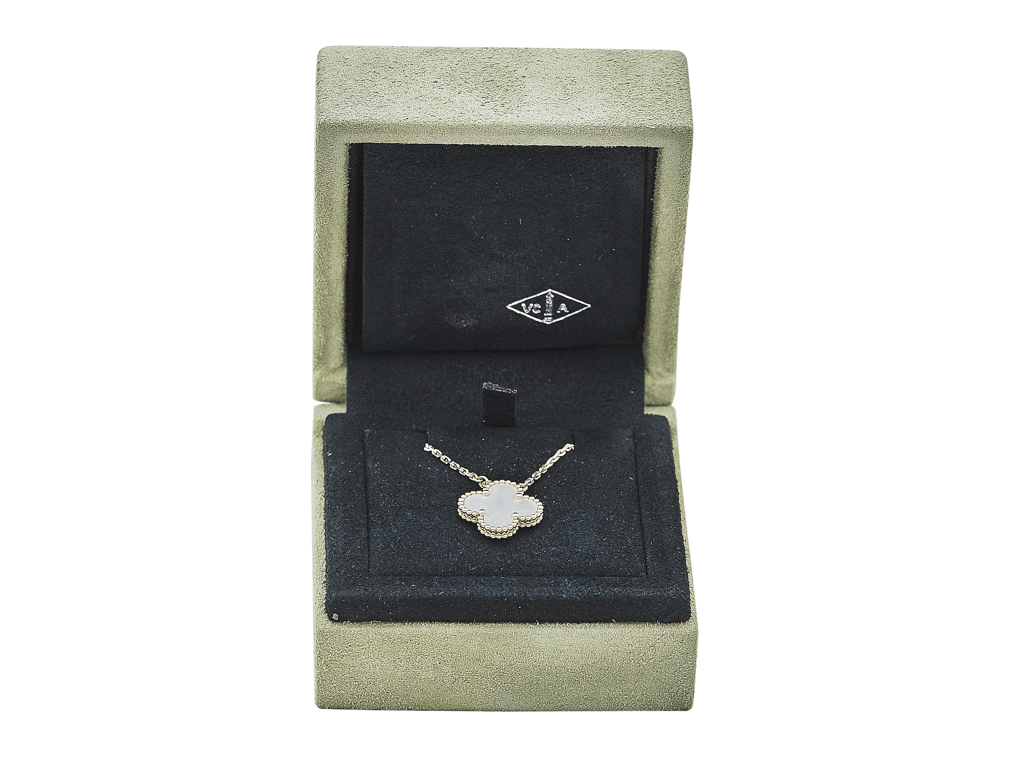 Van Cleef & Arpels Vintage Alhambra 18K Yellow Gold Mother-of-Pearl Necklace In Excellent Condition For Sale In New York, NY