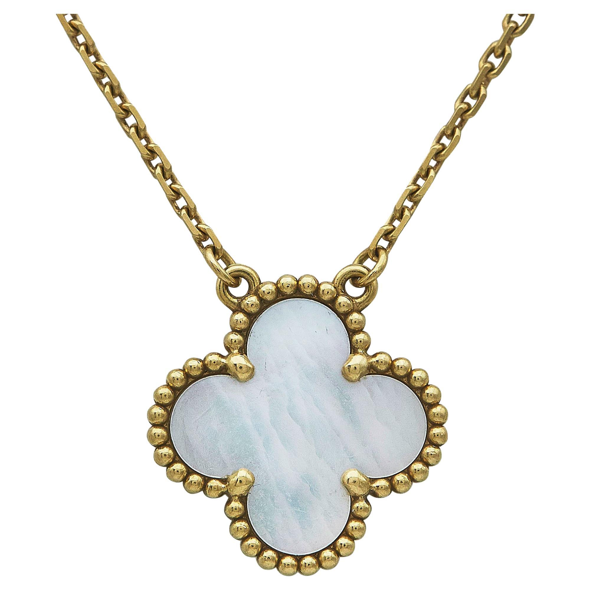 Van Cleef & Arpels Vintage Alhambra 18K Yellow Gold Mother-of-Pearl Necklace