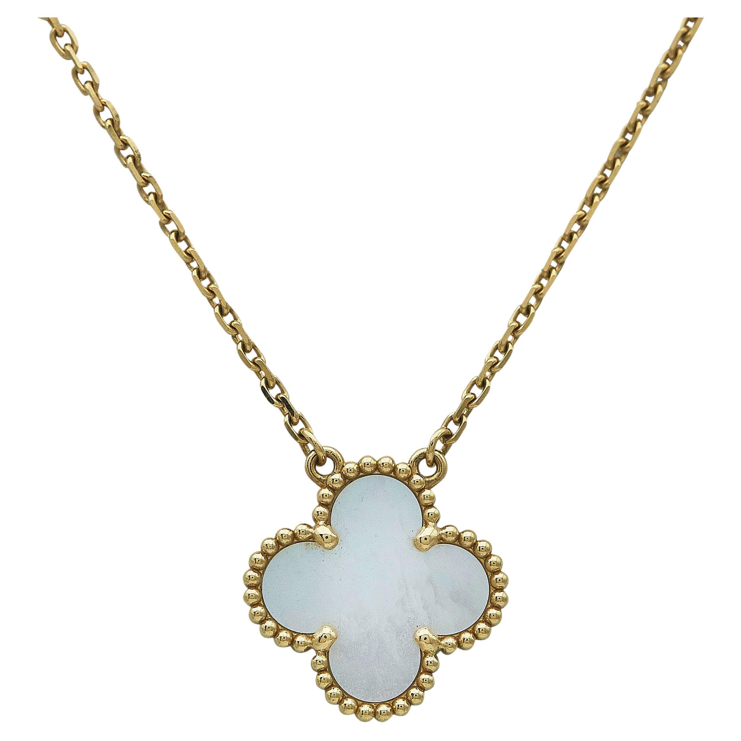 Van Cleef & Arpels Vintage Alhambra 18K Yellow Gold Mother-of-Pearl Necklace