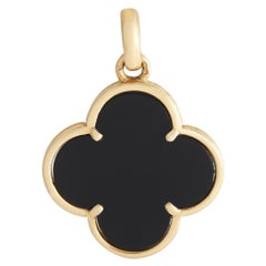 Van Cleef & Arpels Vintage Alhambra Onyx-Anhänger aus 18 Karat Gelbgold