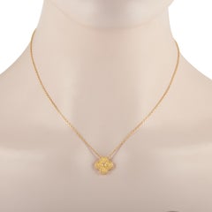 Van Cleef & Arpels Vintage Alhambra 18 Karat Yellow Gold Pendant Necklace
